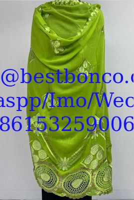 high quality Spun polyester voile fabrics embroidery sudan robe swiss hijab scarf for muslim women