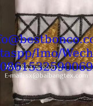 África Emma Arabia sudanesa Bufanda Turbante bordado color blanco jacquard bordado caliente