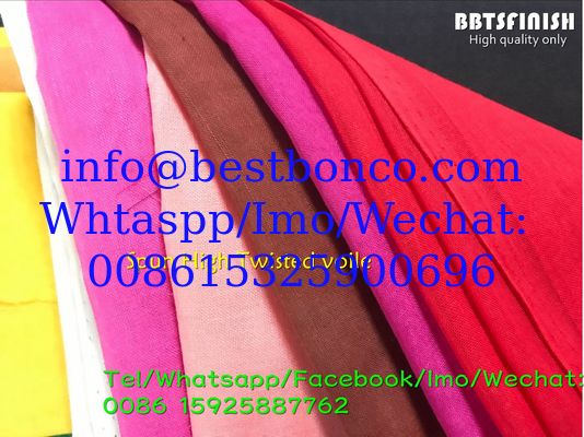 BBTSFINISH High twisted spun full voile 44 inch Plain dyed fabric used for muslim scarf, shawel, head cover