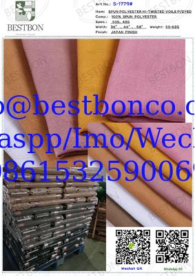 BBTS super SUDAN high Twisted METALLIC spun polyester voile fabric for muslim usage white bluishwhite dyeing printing