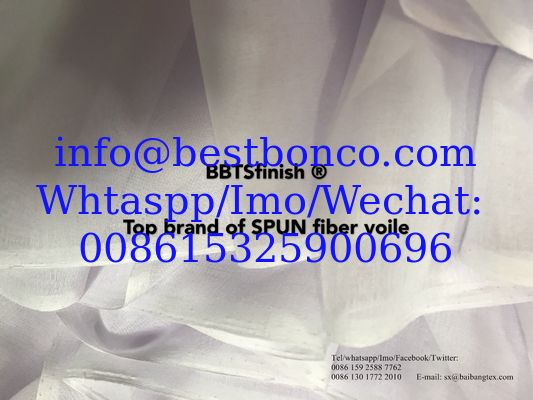 high twisted spun polyester full voile bluish white color 9100series high quality Japan Komatsu finishing 44 and 58inche