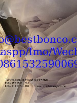 high twisted spun polyester full voile bluish white color 9100series high quality Japan Komatsu finishing 44 and 58inche