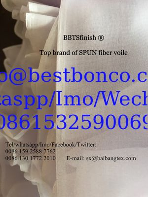 high twisted spun polyester full voile bluish white color 9100series high quality Japan Komatsu finishing 44 and 58inche