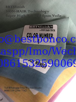 Tecnología sin pelo de poliéster Full Voil 2 X2 Super High-Twisted spun por BBTSfinish® desarrollo de producción