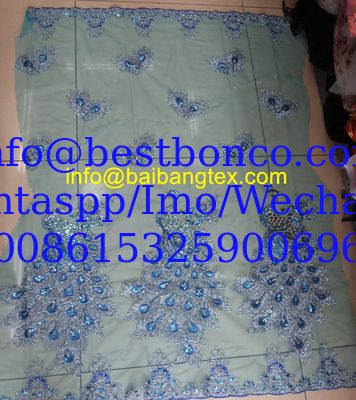 Bordado Tejido de encaje moda de boda de alta calidad para prendas de marca moda de encaje