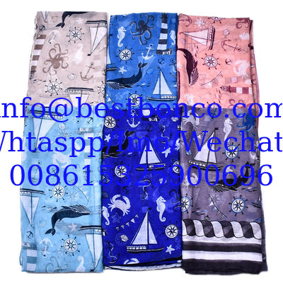 100% Spun polyester voile نسج البوليستر الفوال  DIGITAL printing 58"/60"