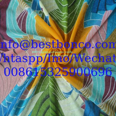 100% Spun polyester voile نسج البوليستر الفوال  DIGITAL printing 58"/60"