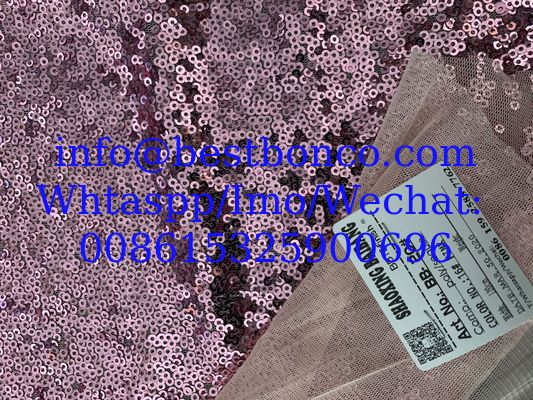 Seqiun bordado de ancho completo de 3 mm vestido de lentejuela brillante tela de moda