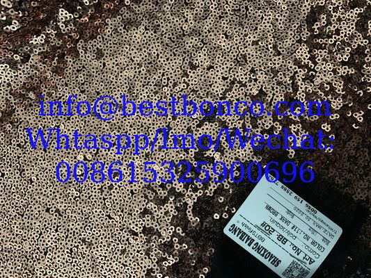Seqiun bordado de ancho completo de 3 mm vestido de lentejuela brillante tela de moda