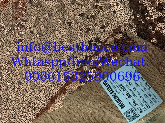 Seqiun bordado de ancho completo de 3 mm vestido de lentejuela brillante tela de moda