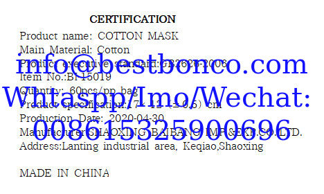 cotton mask with 2 layer and 3 layer high quality cheap price , big supply ability