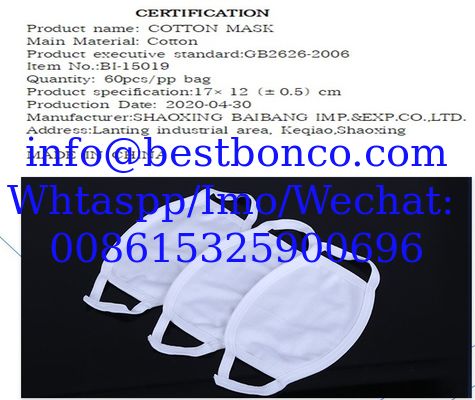 Máscaras de algodón de tres capas máscaras de algodón blanco negro de tres capas protectoras a prueba de polvo y smog hombre y mujer algodón