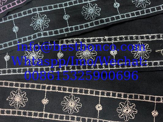 Tejidos de moda de bordado de lino