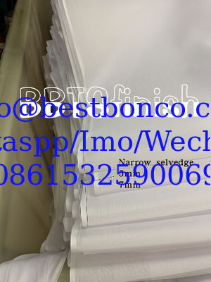 Velo blanco azulado selvedge estrecho super retorcido velo completo