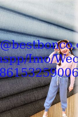 Denim de color directo de fábrica, no lavable, prendas infantiles de primavera y verano, tejido femenino no elástico, tencel similar al denim