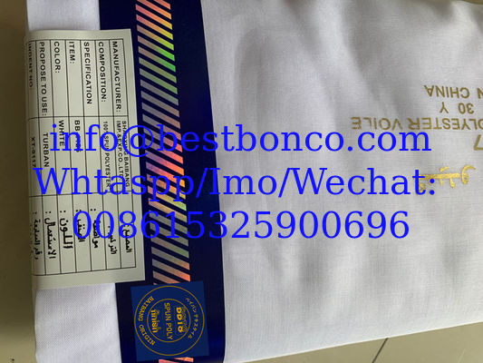 100% SPUN  VOILE SUPER HIGH TWISTED WHITE BLUISHWHTE QUALITY FINISH صنع في اليابان