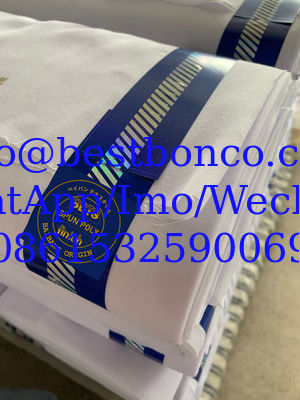 100% Jacquard selvedge SPUN VOILE SUPER HIGH TWISTED BLANCO AZULO de calidad acabado hecho en el Japón
