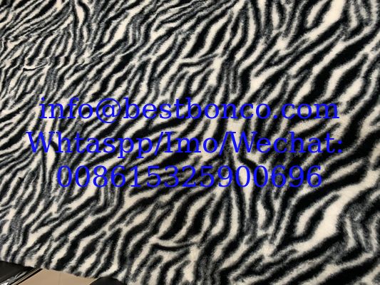 Velboa Printing fabric soft finish with high quality zebra design, snake design, any fashion design finest quality super