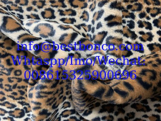 Velboa Impresión de tejido de acabado suave con diseño de cebra de alta calidad, diseño de serpiente, cualquier diseño de moda de la mejor calidad super