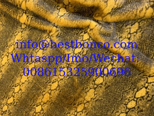Velboa Impresión de tejido de acabado suave con diseño de cebra de alta calidad, diseño de serpiente, cualquier diseño de moda de la mejor calidad super