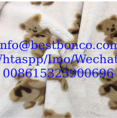 Velboa Impresión de tejido de acabado suave con diseño de cebra de alta calidad, diseño de serpiente, cualquier diseño de moda de la mejor calidad super
