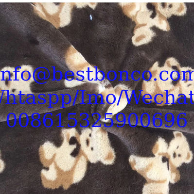 Velboa Impresión de tejido de acabado suave con diseño de cebra de alta calidad, diseño de serpiente, cualquier diseño de moda de la mejor calidad super