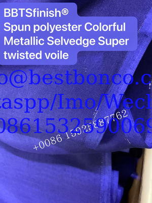00144 BBTSfinish® Brand Spun polyester voile high quality super twisted voile