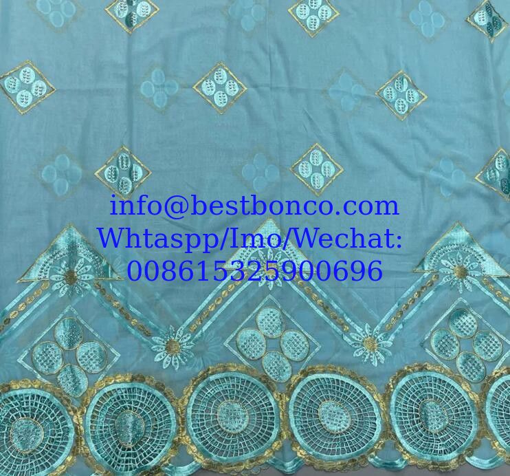 high quality Spun polyester voile fabrics embroidery sudan robe swiss hijab scarf for muslim women