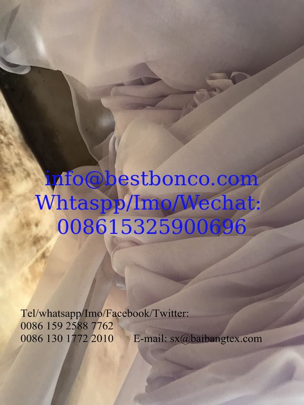 high twisted spun polyester full voile bluish white color 9100series high quality Japan Komatsu finishing 44 and 58inche