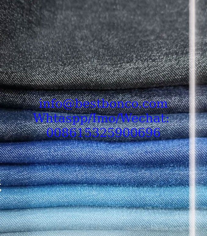 Denim de color directo de fábrica, no lavable, prendas infantiles de primavera y verano, tejido femenino no elástico, tencel similar al denim