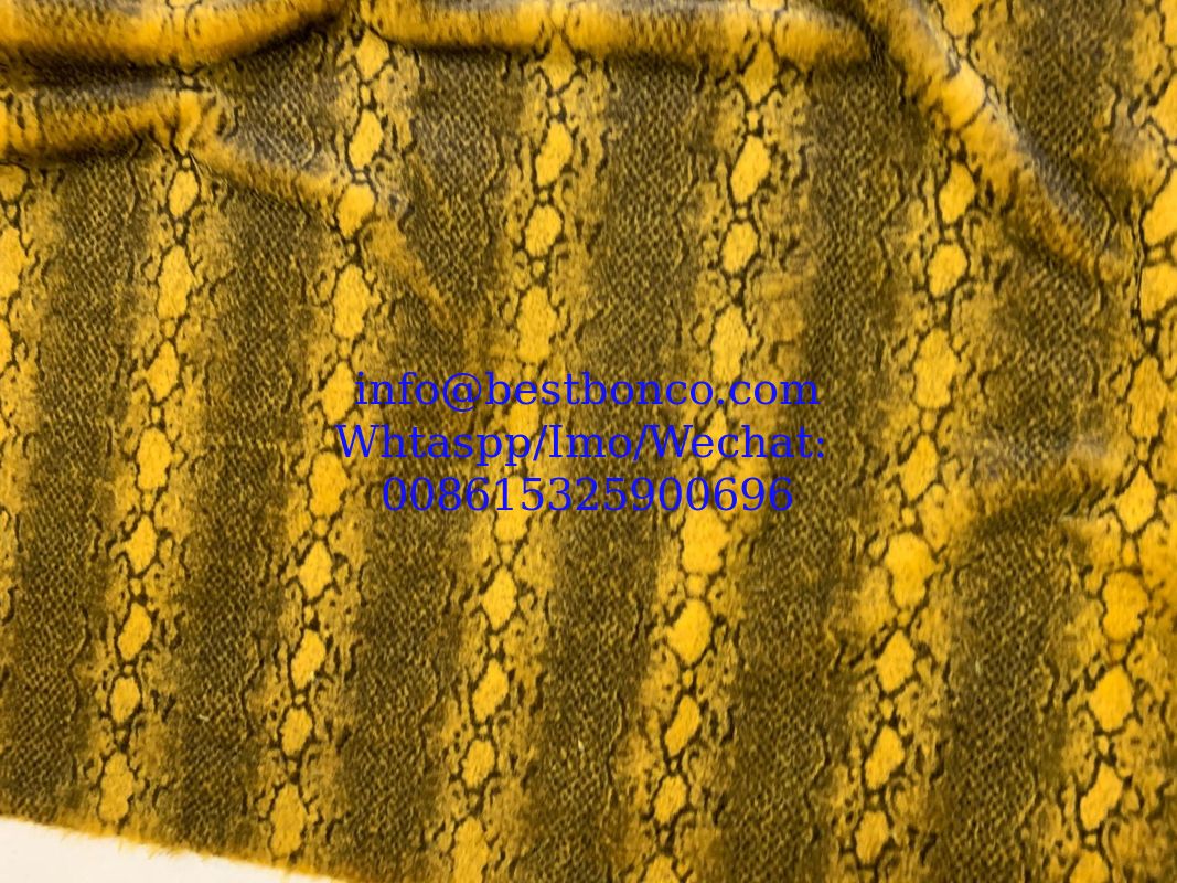 Velboa Printing fabric soft finish with high quality zebra design, snake design, any fashion design finest quality super