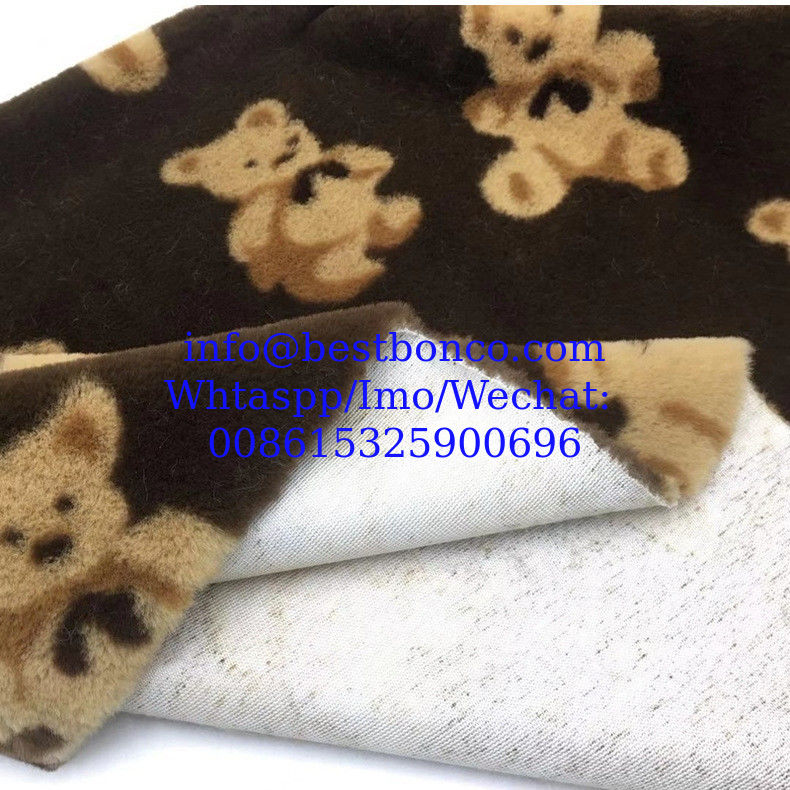 Velboa Impresión de tejido de acabado suave con diseño de cebra de alta calidad, diseño de serpiente, cualquier diseño de moda de la mejor calidad super
