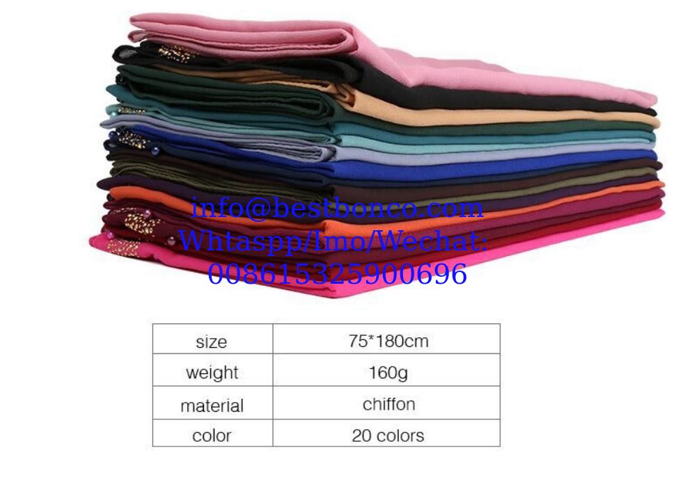 High quality spun polyester voile p/dyed fabric for muslim shawl , scarf , dress, embroidery super fine quality top