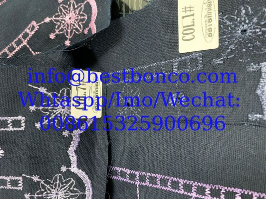 Tejidos de moda de bordado de lino
